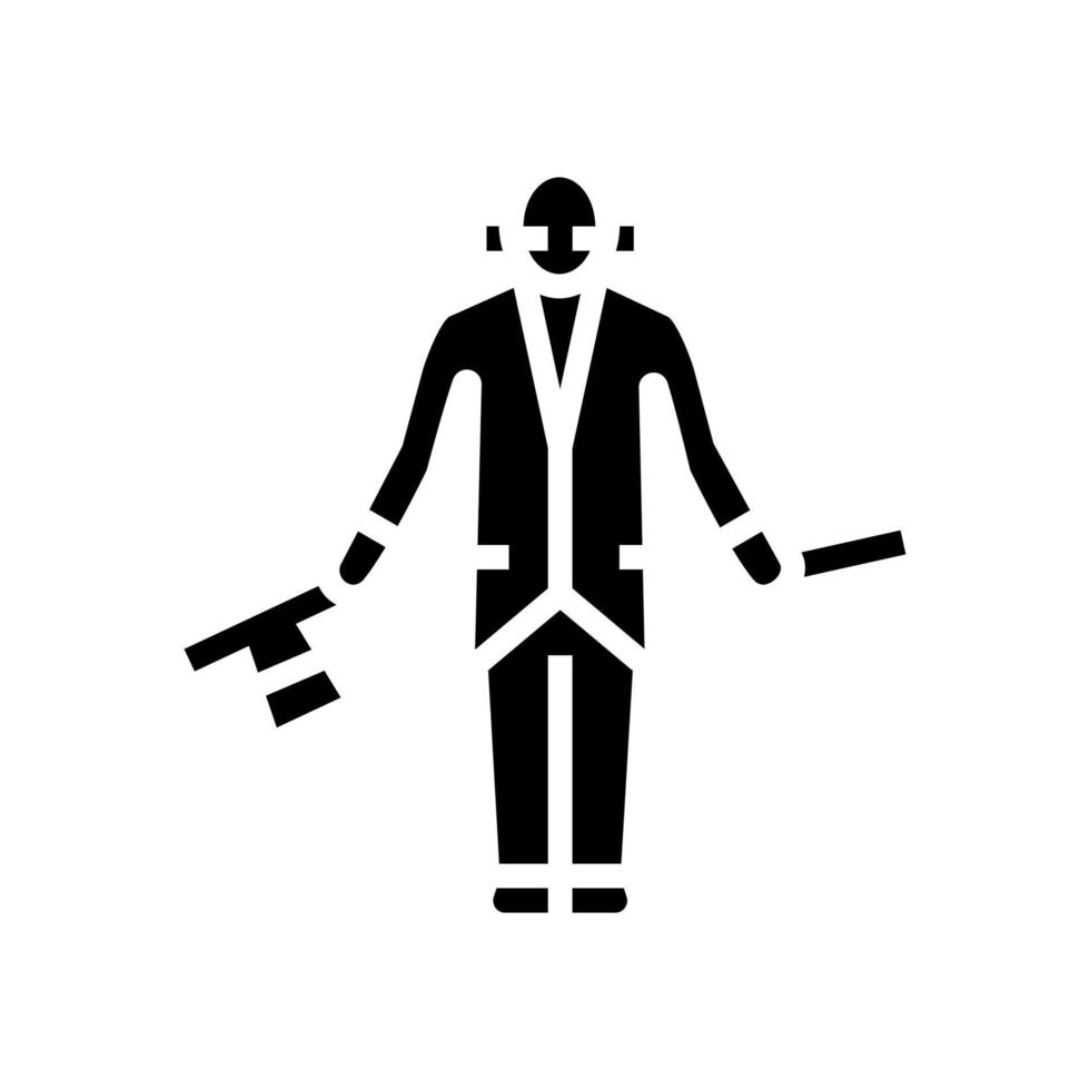magician performance glyph icon vector illustration