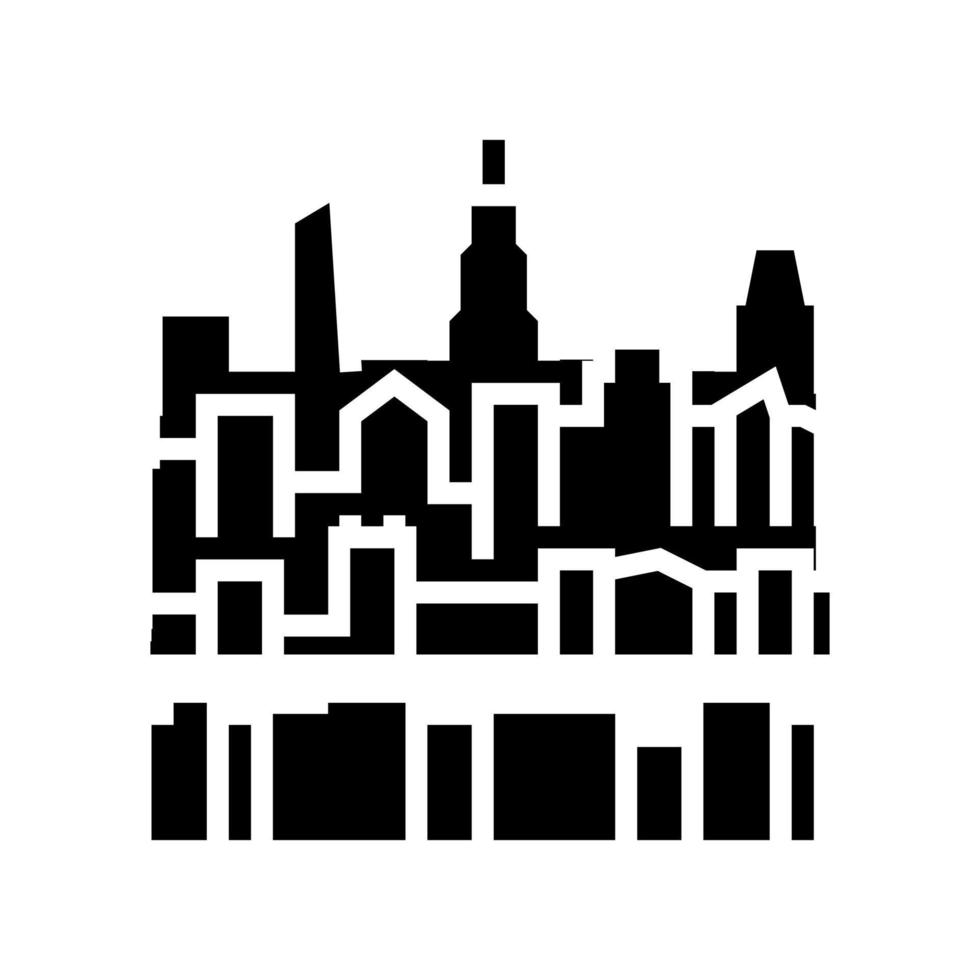 skyline new york glyph icon vector illustration