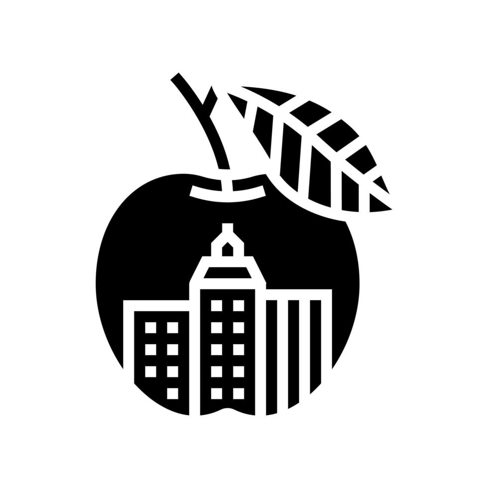 nyc big apple glyph icon vector illustration