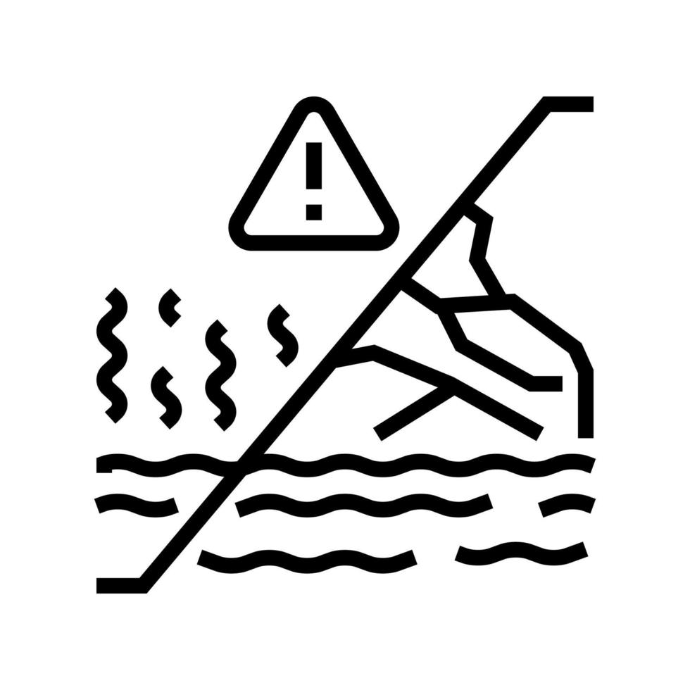 glacier melt line icon vector illustration