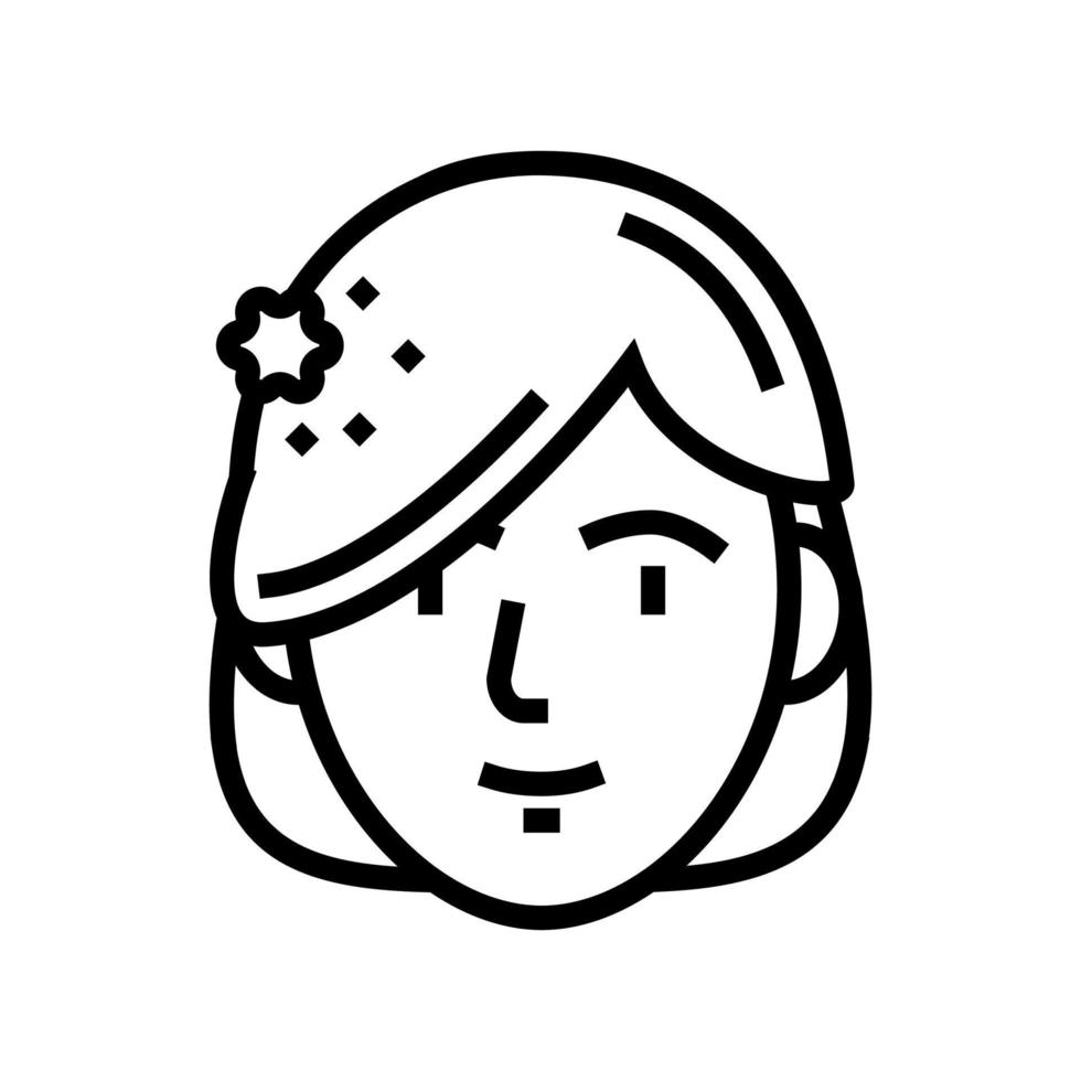 Ilustración de vector de icono de línea de moda de peinado