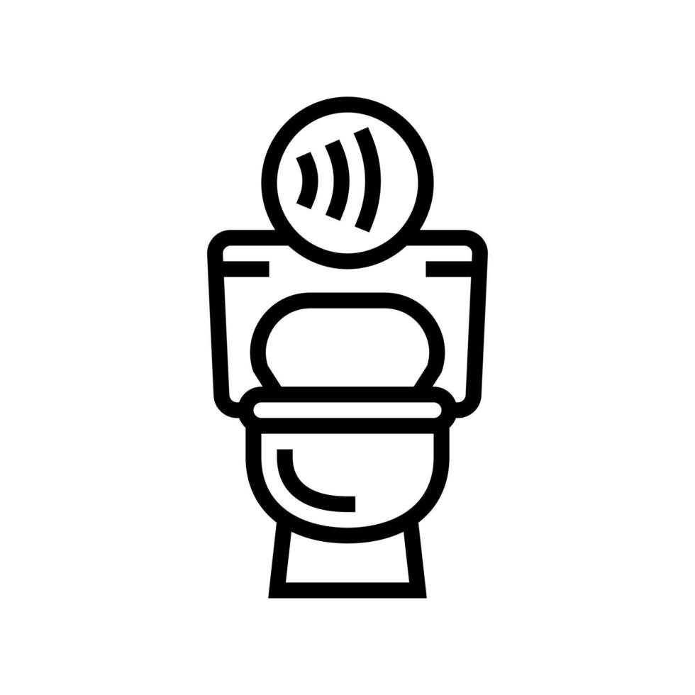 toilet contactless line icon vector illustration