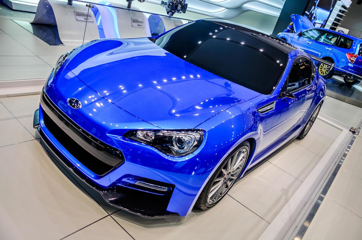 MOSCOW, RUSSIA - AUG 2012 SUBARU BRZ presented as world premiere at the 16th MIAS Moscow International Automobile Salon on August 30, 2012 in Moscow, Russia photo