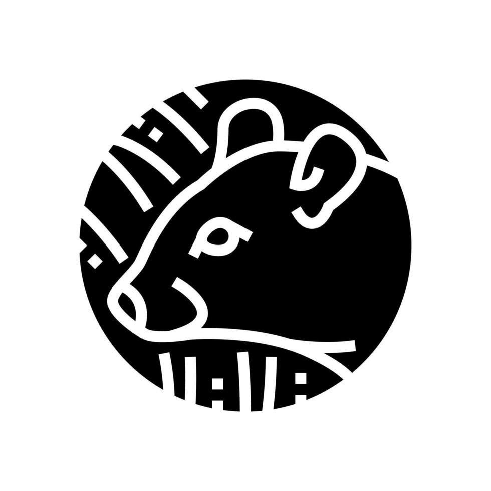 rata horóscopo chino animal glifo icono vector ilustración