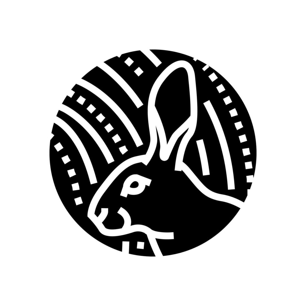 conejo horóscopo chino animal glifo icono vector ilustración