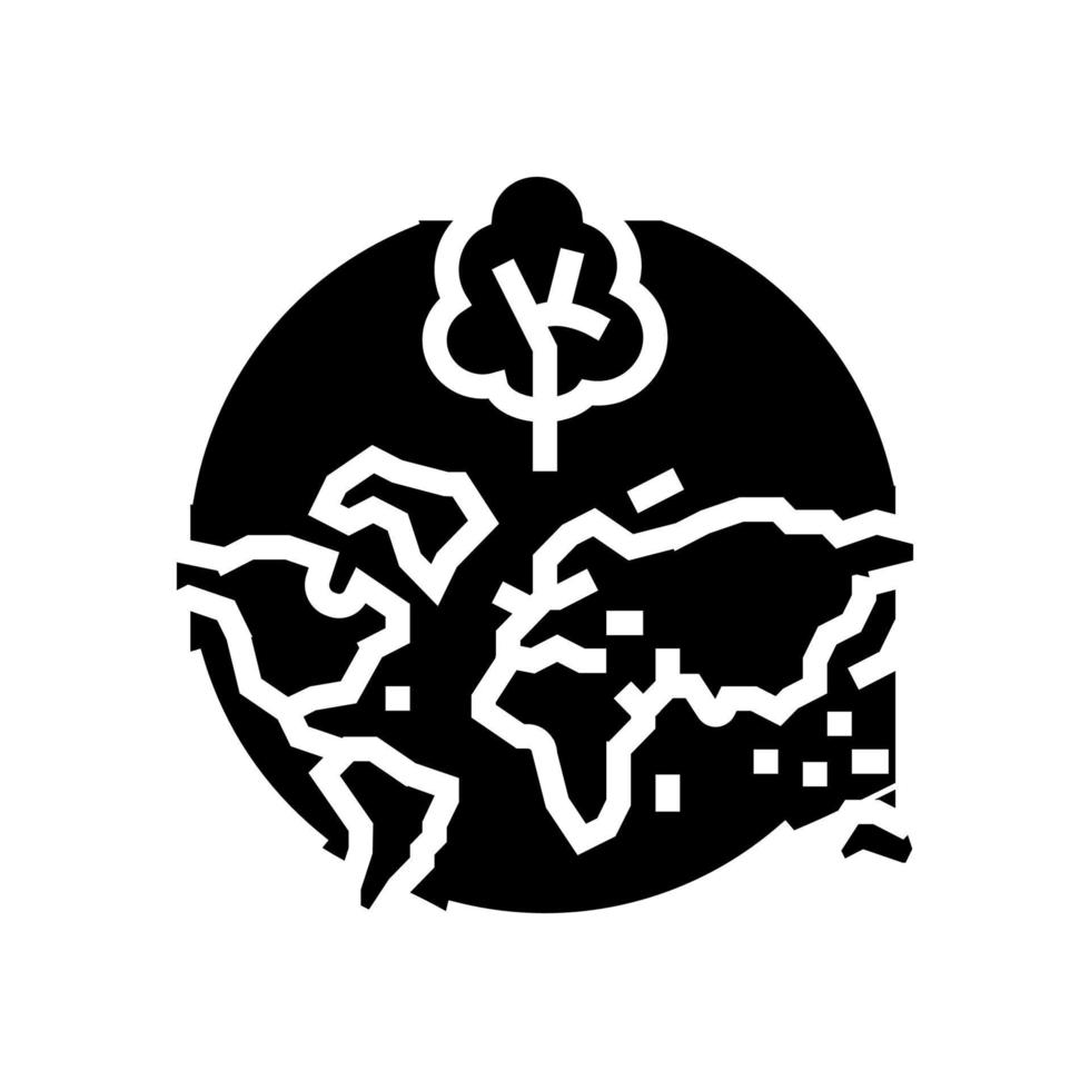 deforestation map glyph icon vector illustration
