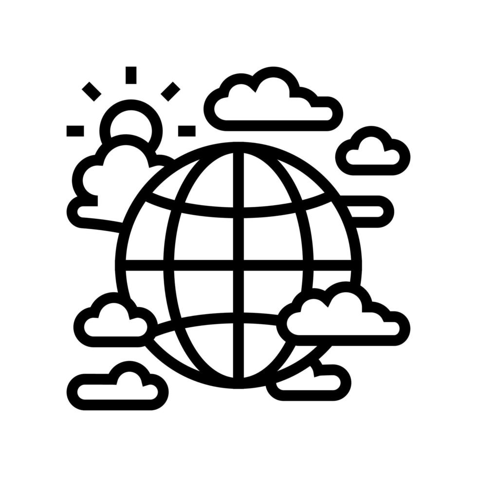 global climate line icon vector illustration