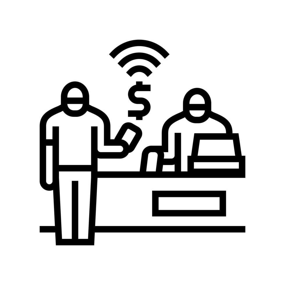 purchase contactless line icon vector illustration