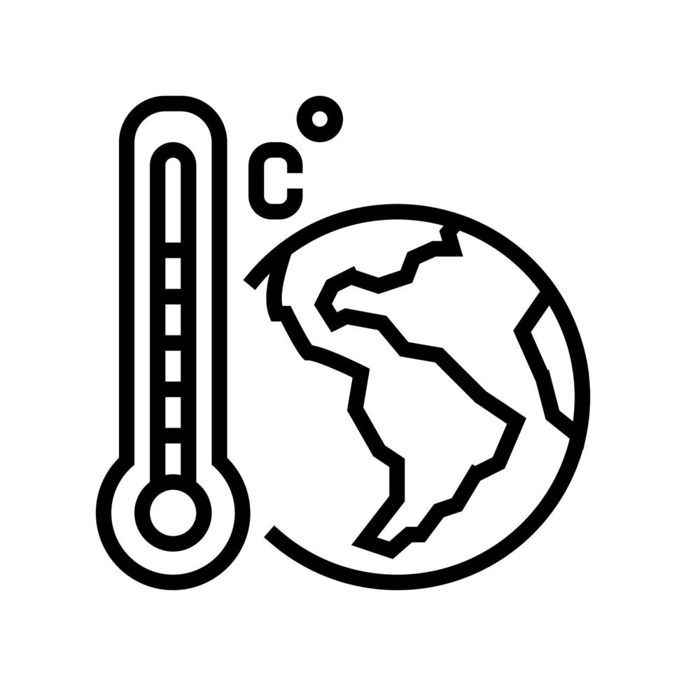 warming effect line icon vector illustration