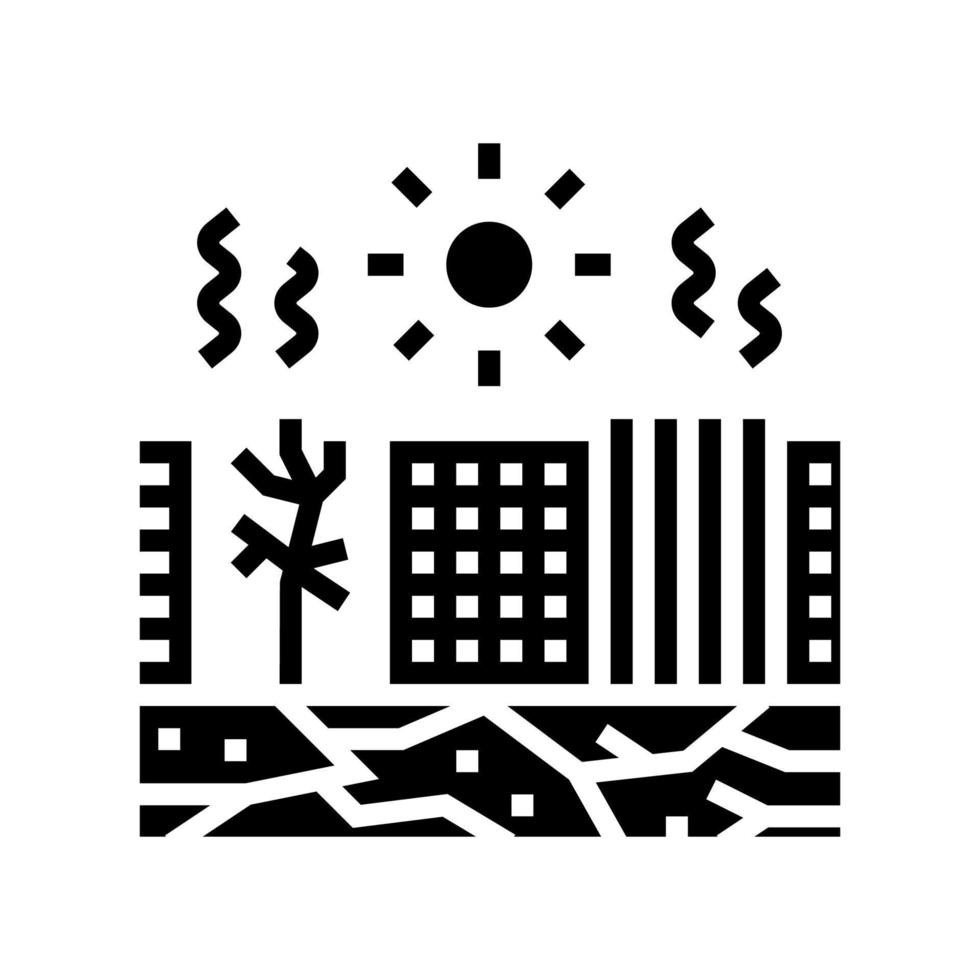 ilustración de vector de icono de glifo de desastre de calor