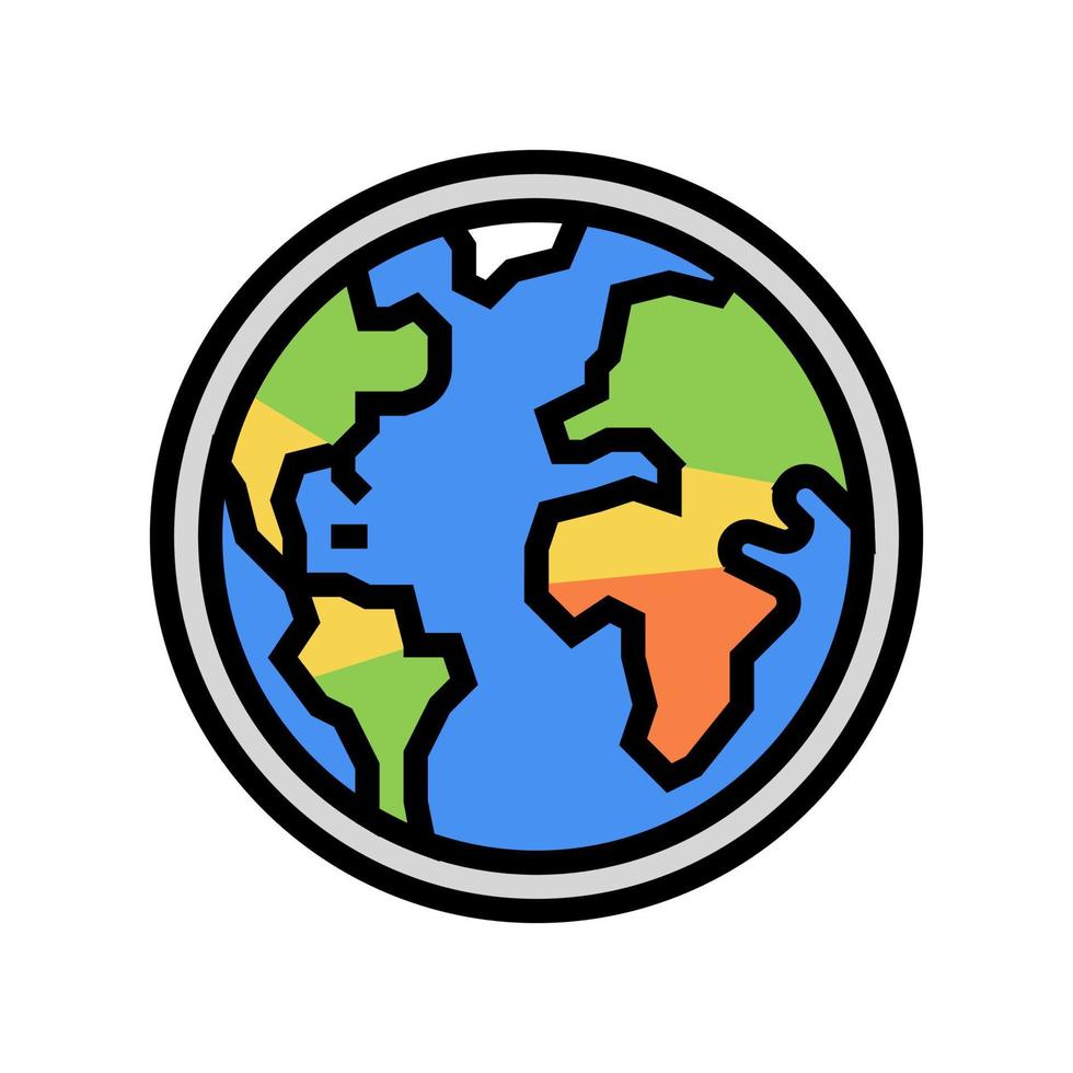 Ilustración de vector de icono de color de planeta mundial