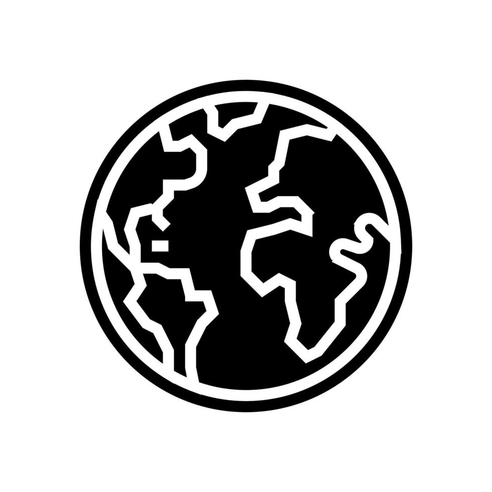 world planet glyph icon vector illustration