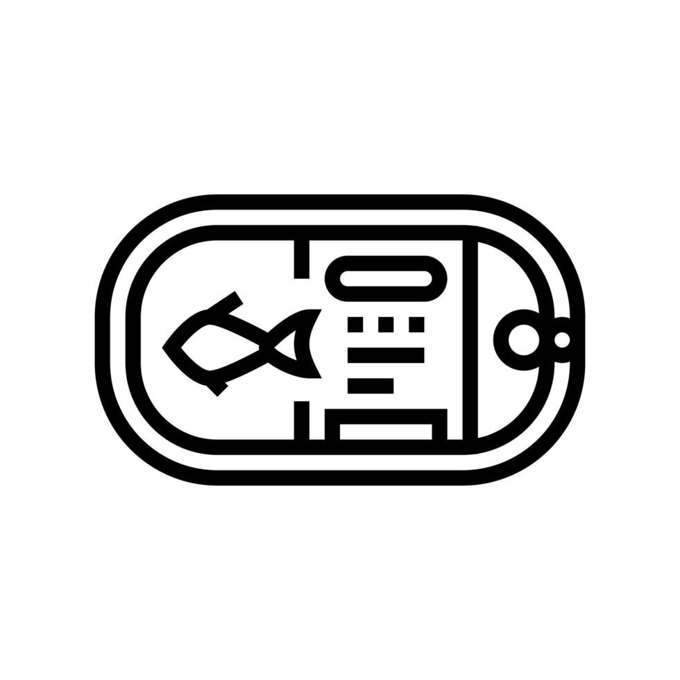 canned sea food line icon vector illustration
