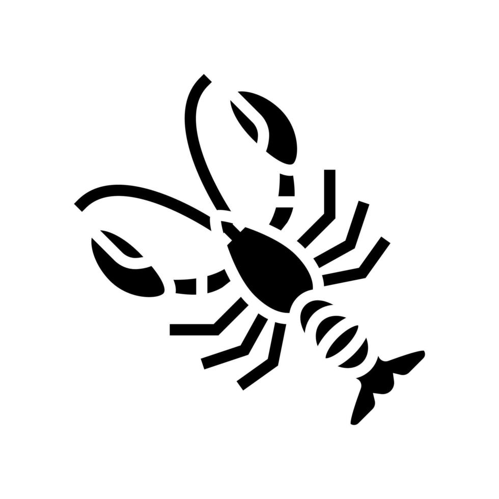 lobster seafood glyph icon vector illustration