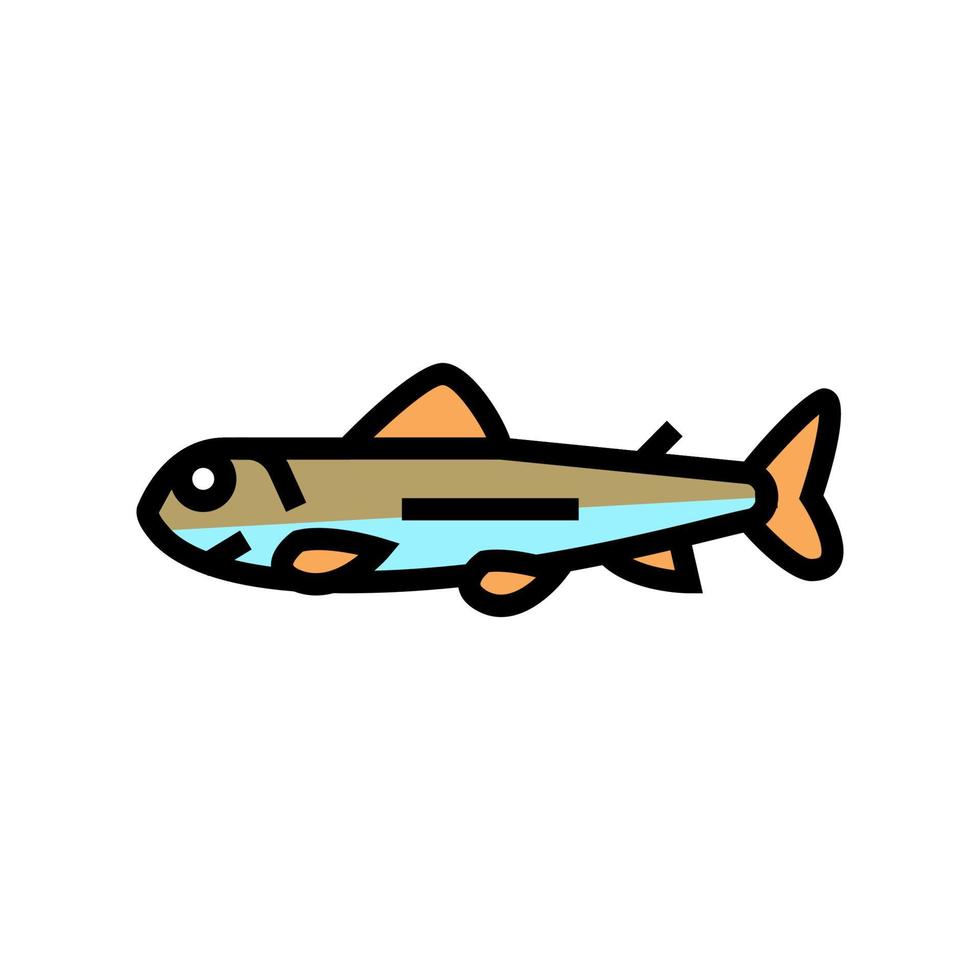 freír salmón color icono vector ilustración