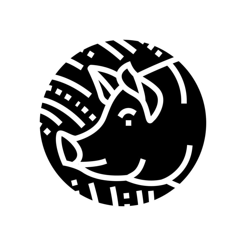 cerdo horóscopo chino animal glifo icono vector ilustración