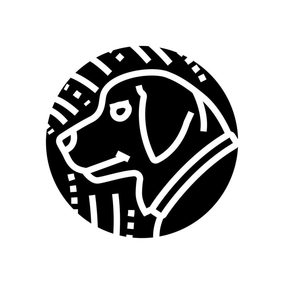 perro horóscopo chino animal glifo icono vector ilustración