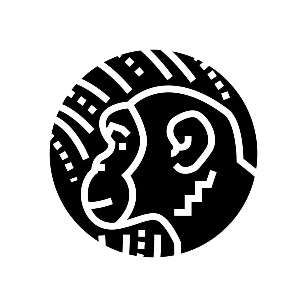 mono horóscopo chino animal glifo icono vector ilustración