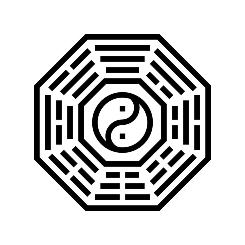 bagua chinese horoscope animal line icon vector illustration