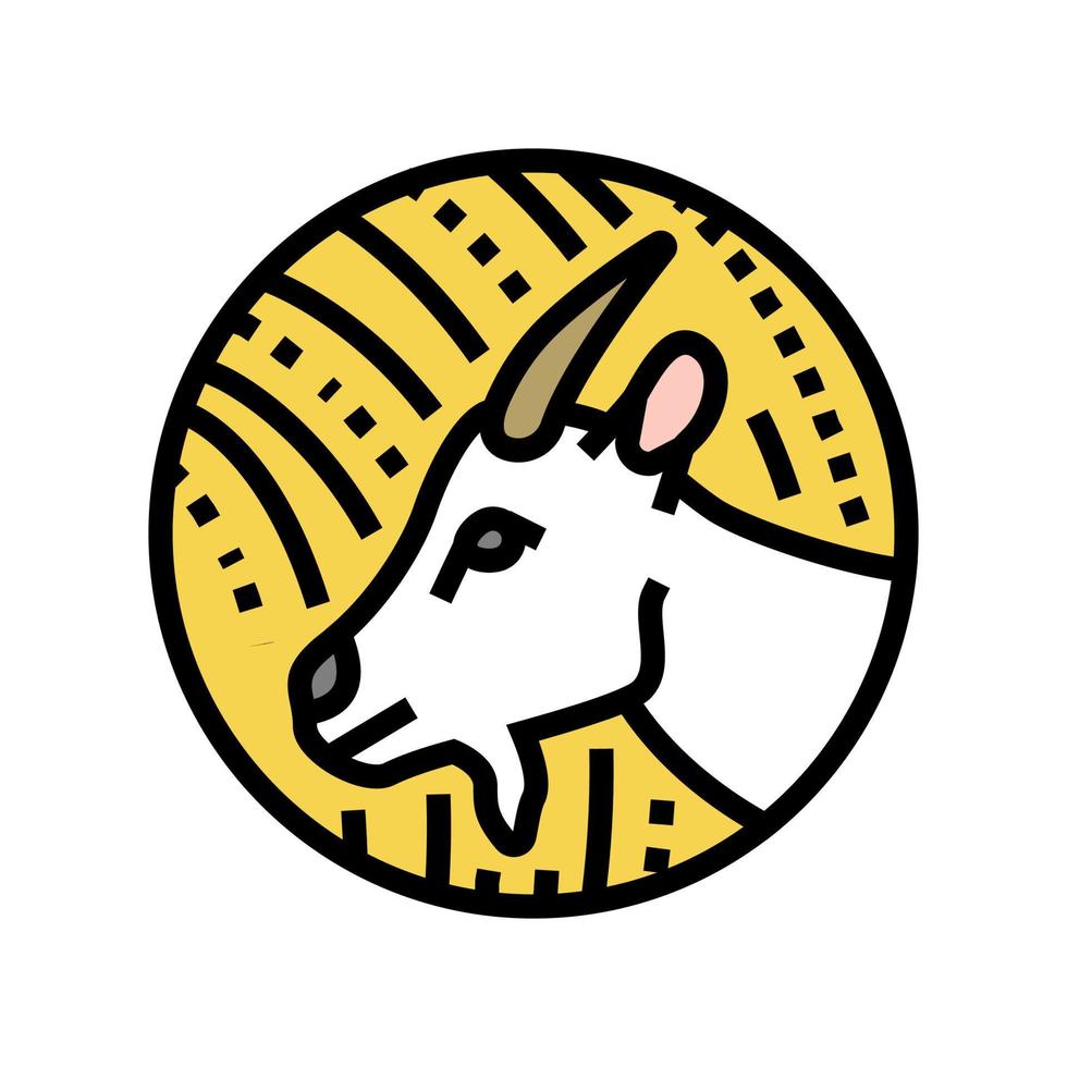 cabra horóscopo chino animal color icono vector ilustración