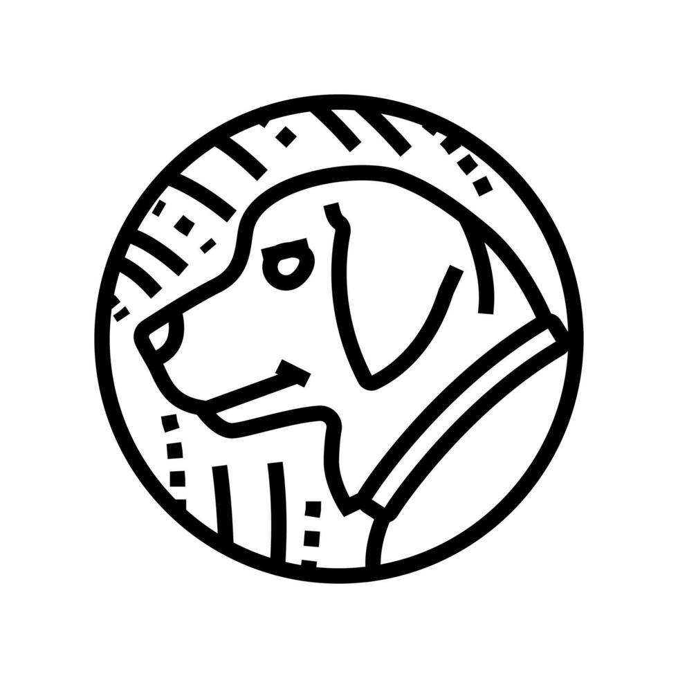 perro horóscopo chino animal línea icono vector ilustración
