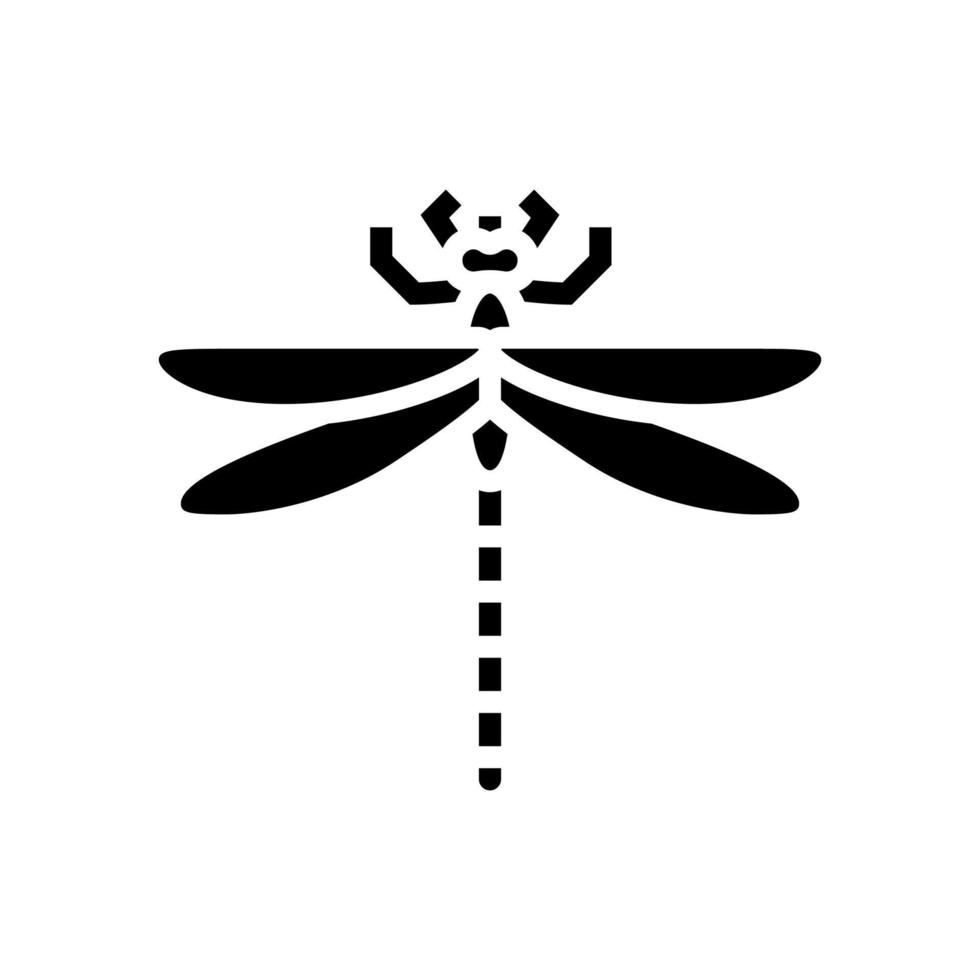 dragonfly insect glyph icon vector illustration