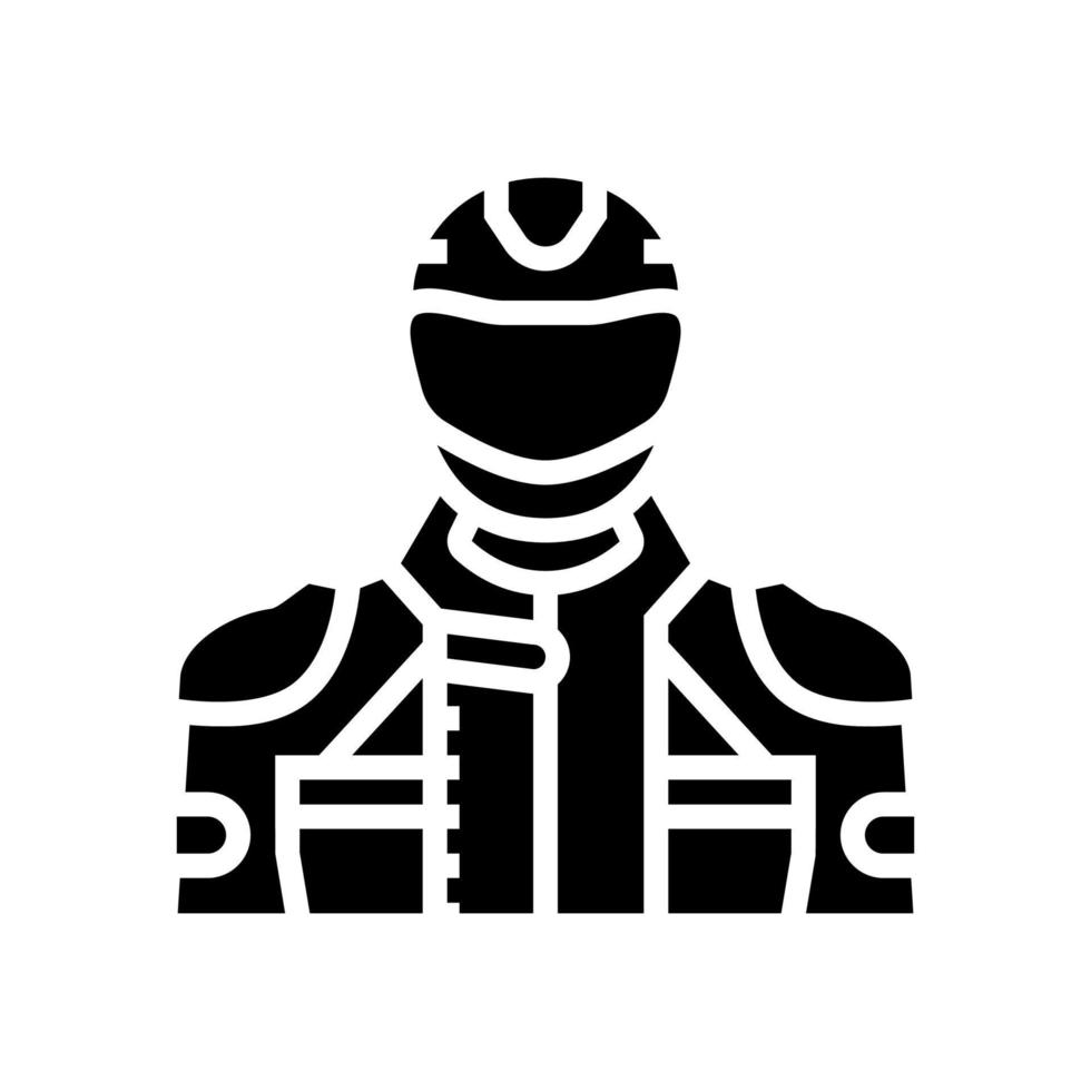biker rider glifo icono vector ilustración