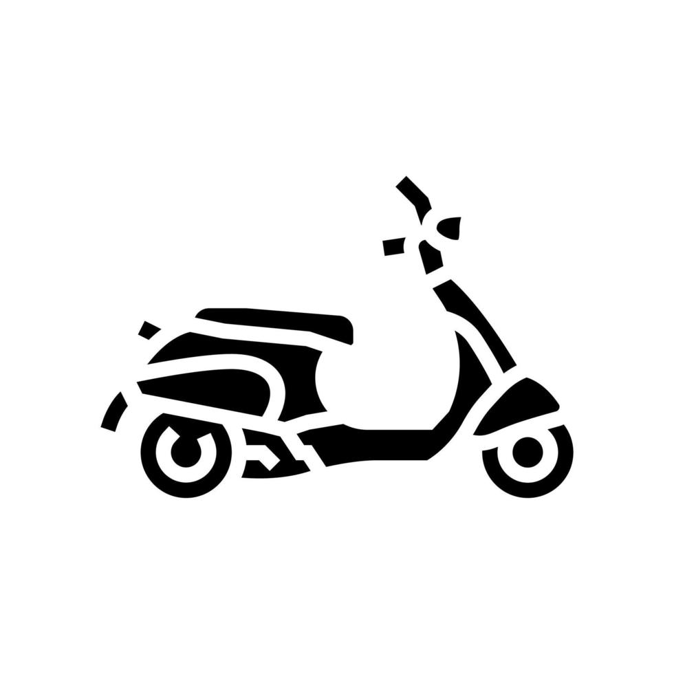 scooter transporte glifo icono vector ilustración