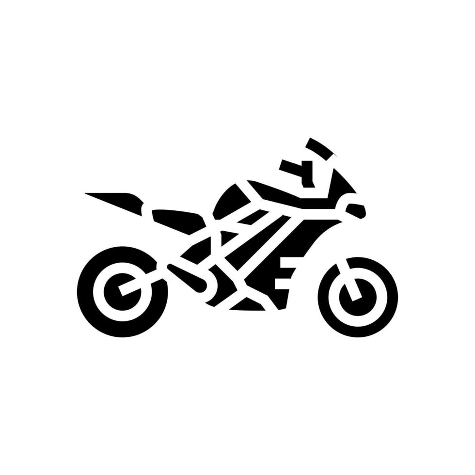 electric motorcycle glyph icon vector illustration