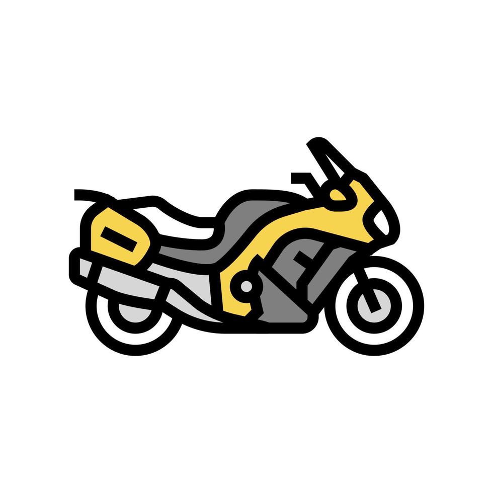 Ilustración de vector de icono de color de motocicleta de turismo deportivo