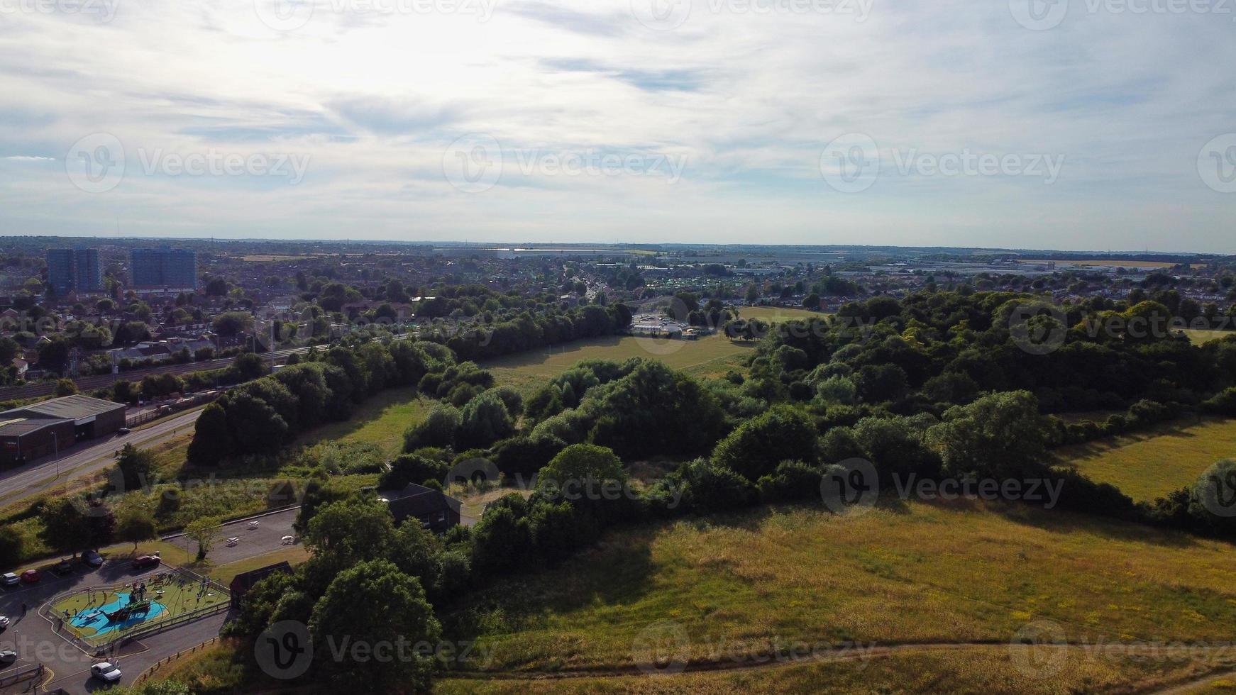 Beautful Aerial View and High Angle footage of Leagrave Station Area of