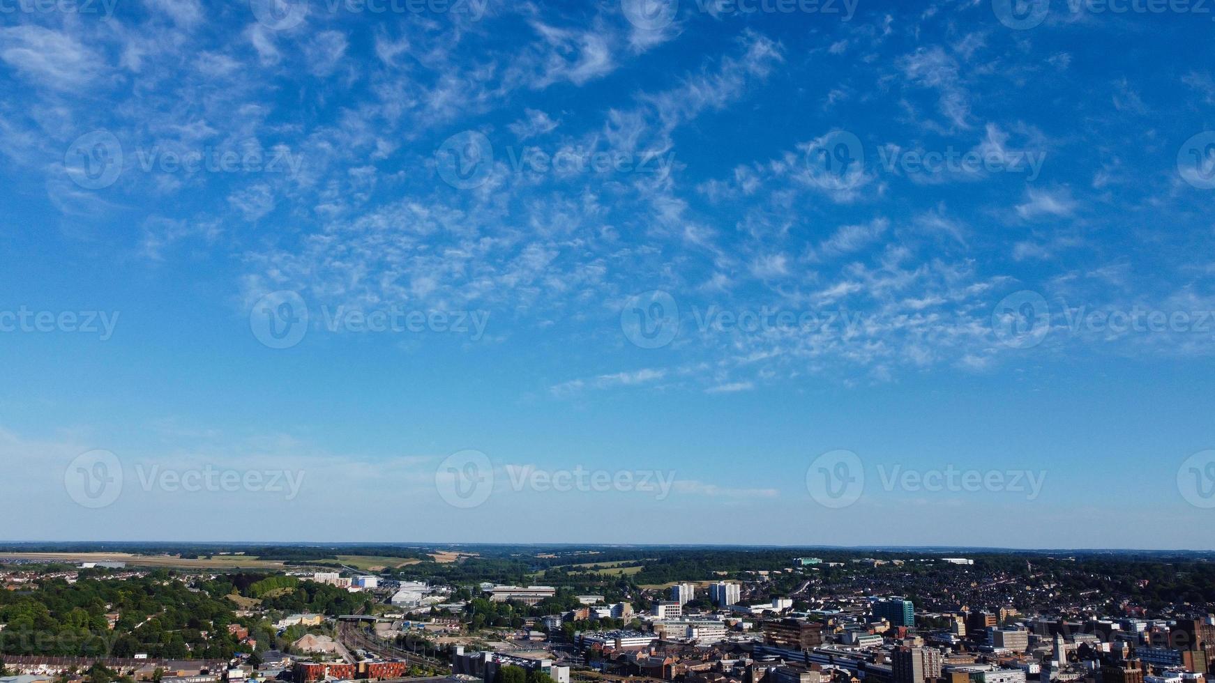 Aerial footage by drone high angle view of London Luton City of England Great Britain photo