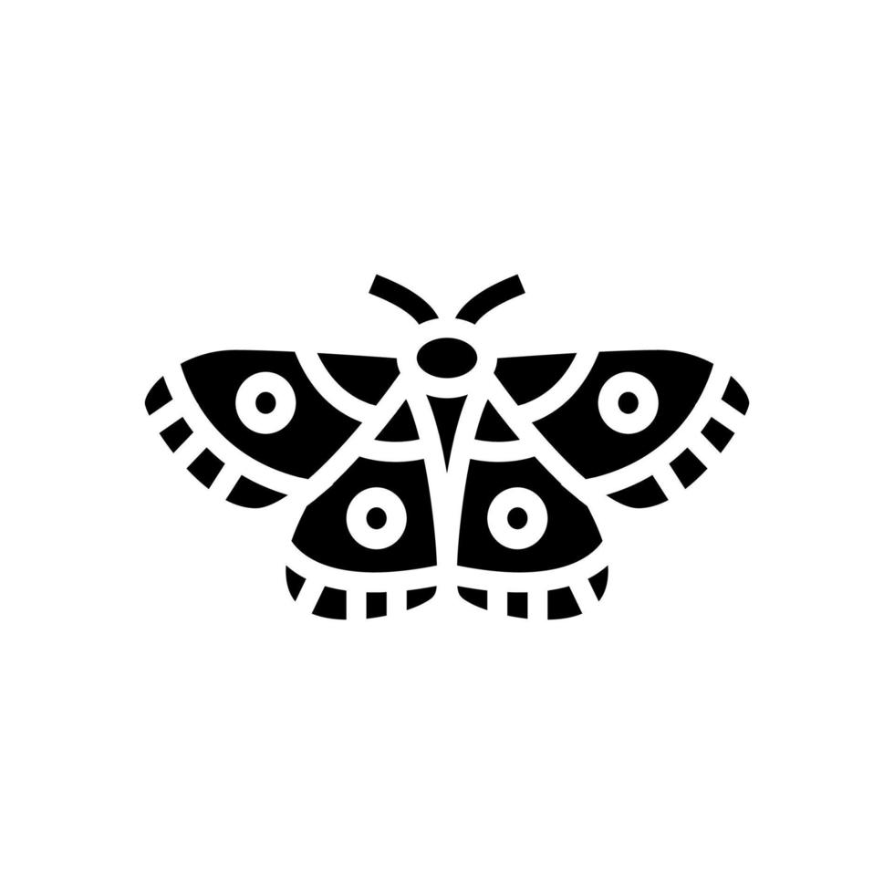 moth insect glyph icon vector illustration