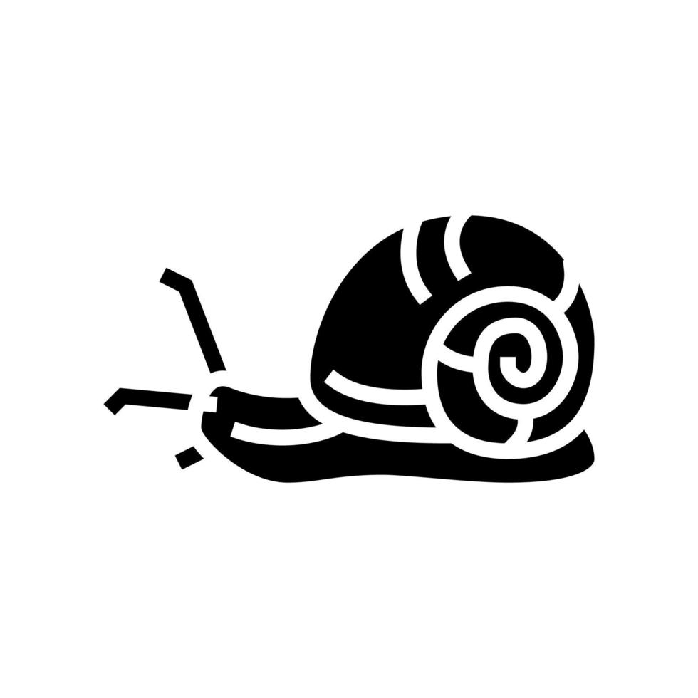 caracol insecto glifo icono vector ilustración