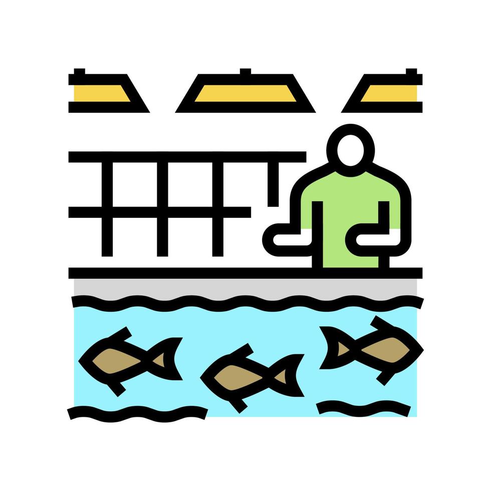 criaderos salmón color icono vector ilustración