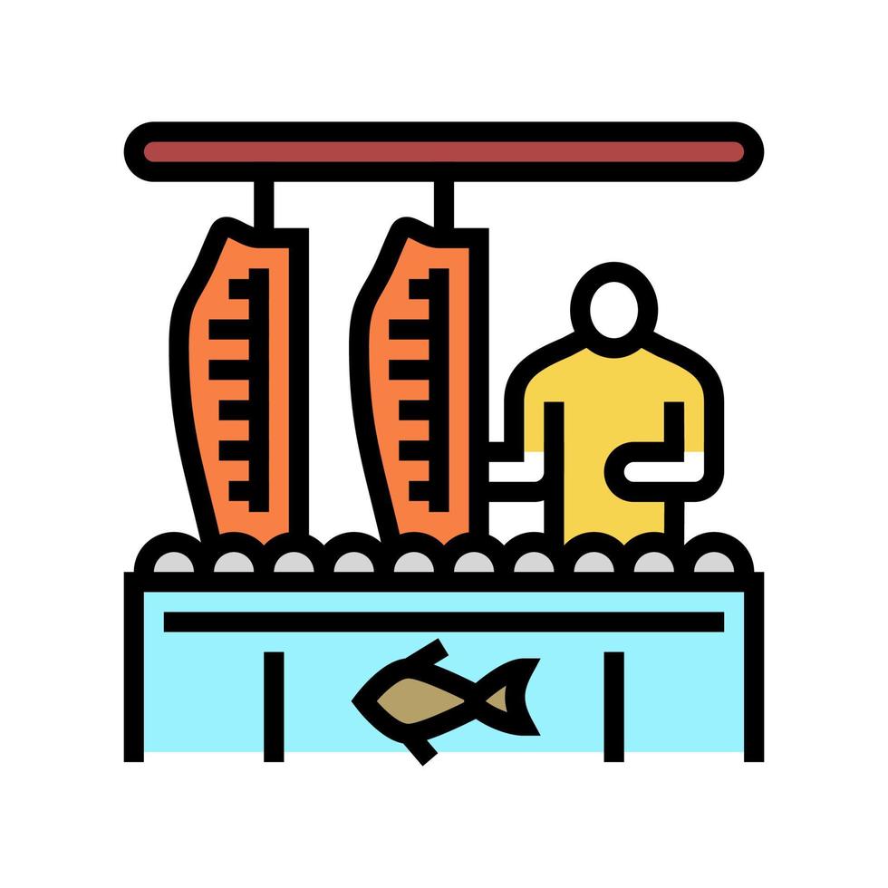 processing plant salmon color icon vector illustration