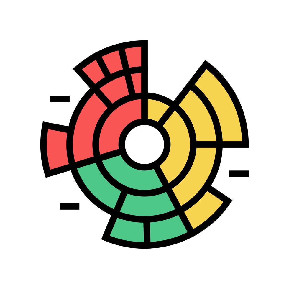 sunburst gráfico color icono vector ilustración