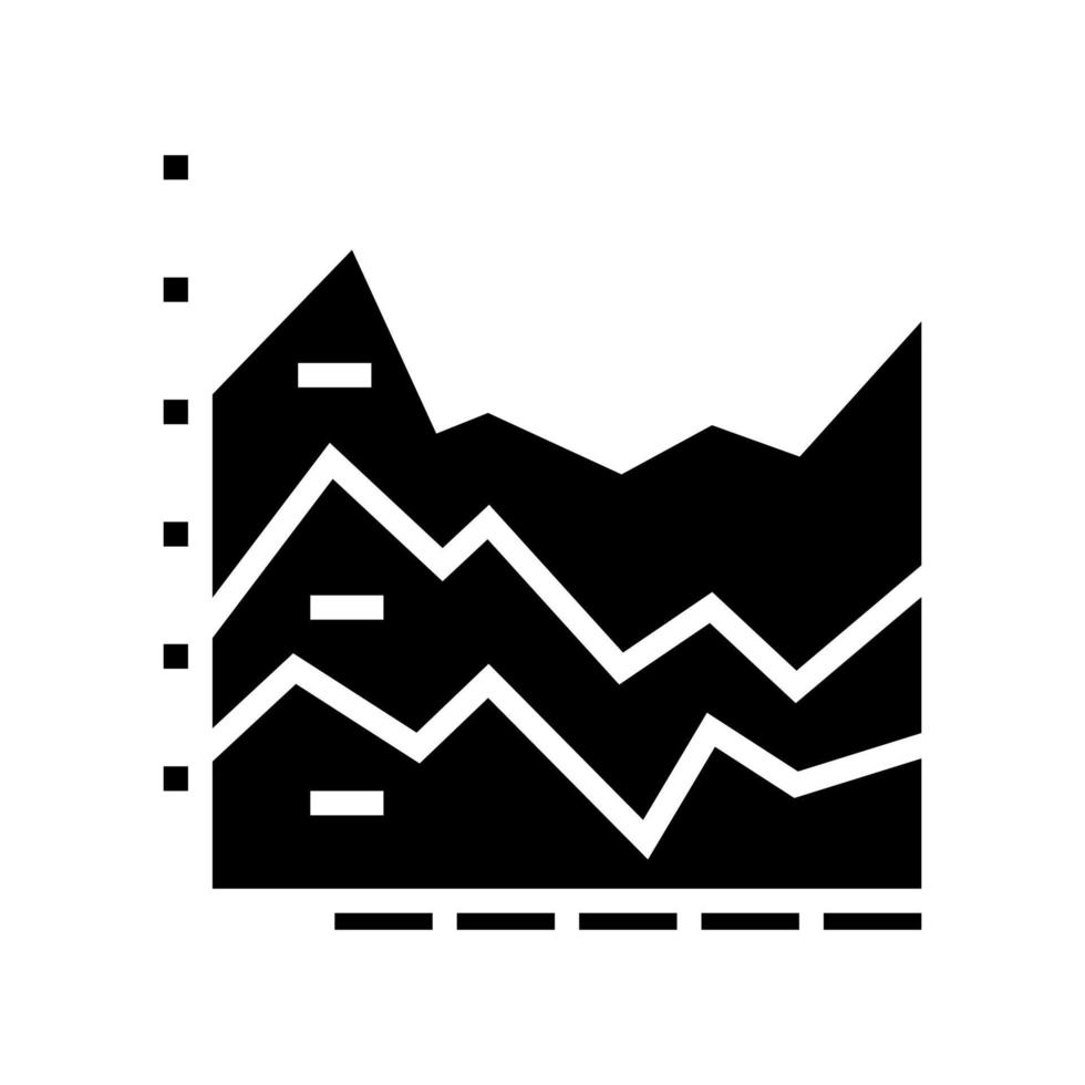 stacked area chart glyph icon vector illustration