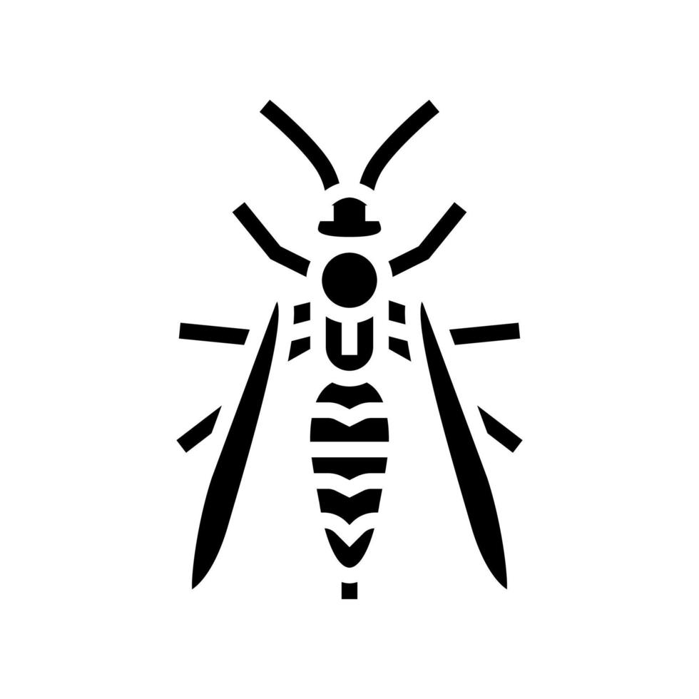 wasp insect glyph icon vector illustration