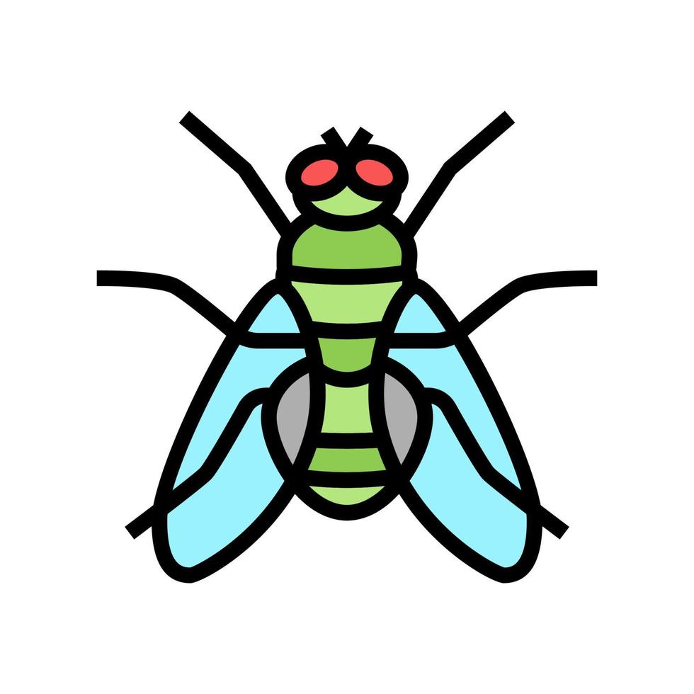 mosca insecto color icono vector ilustración