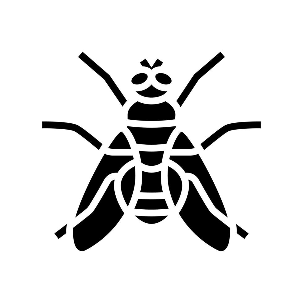fly insect glyph icon vector illustration