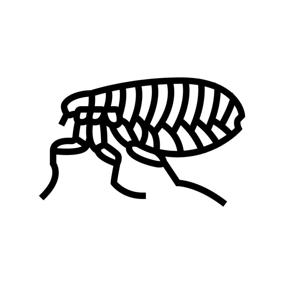 pulga insecto línea icono vector ilustración