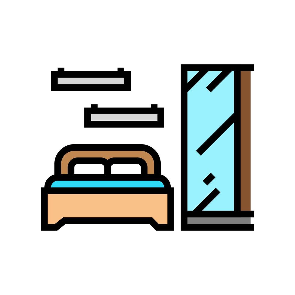 bedroom furniture color icon vector illustration