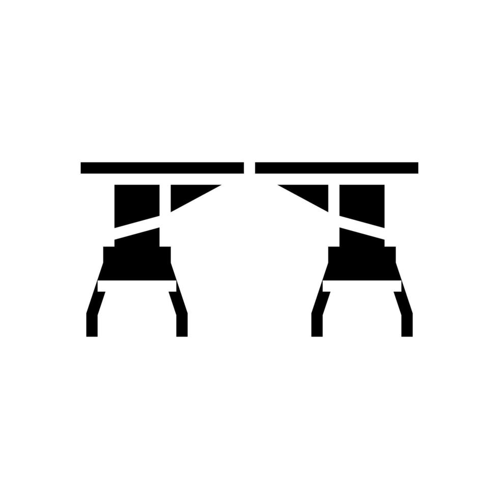 folding table glyph icon vector illustration