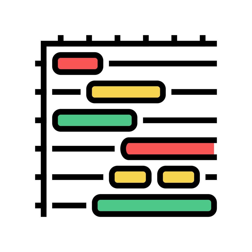 diagrama de gantt icono de color ilustración vectorial vector