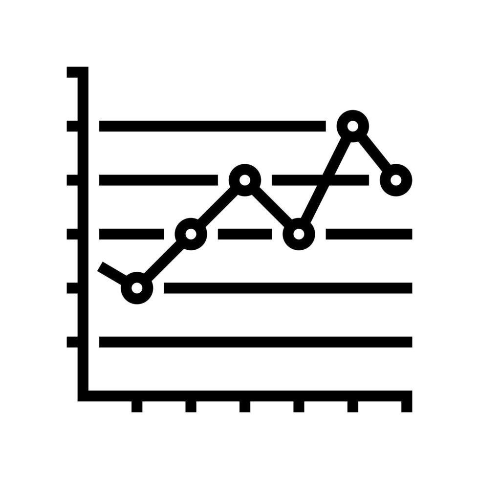 line graph line icon vector illustration