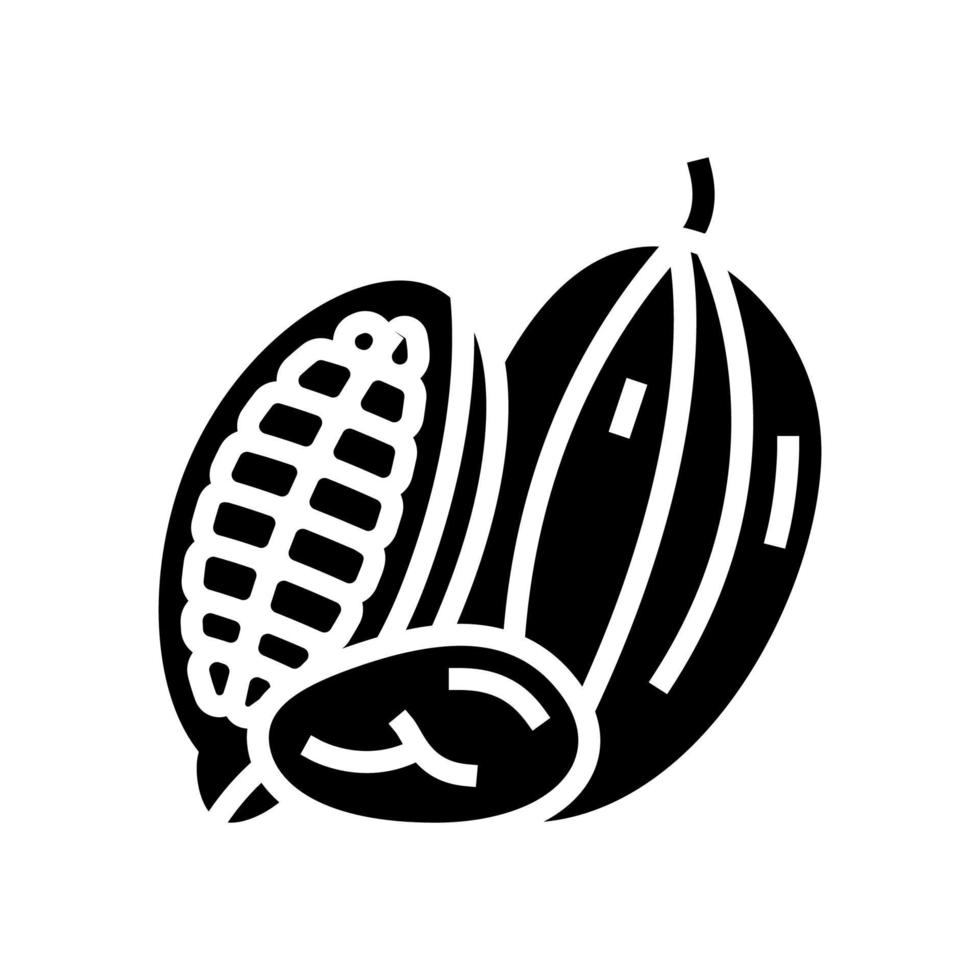 ilustración de vector de icono de glifo de nuez de cacao