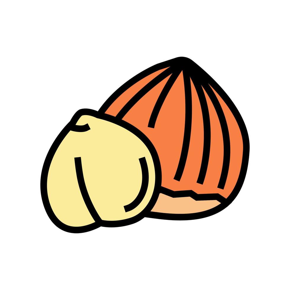 hazelnut nut color icon vector illustration
