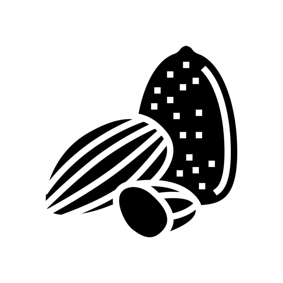 almond nut glyph icon vector illustration