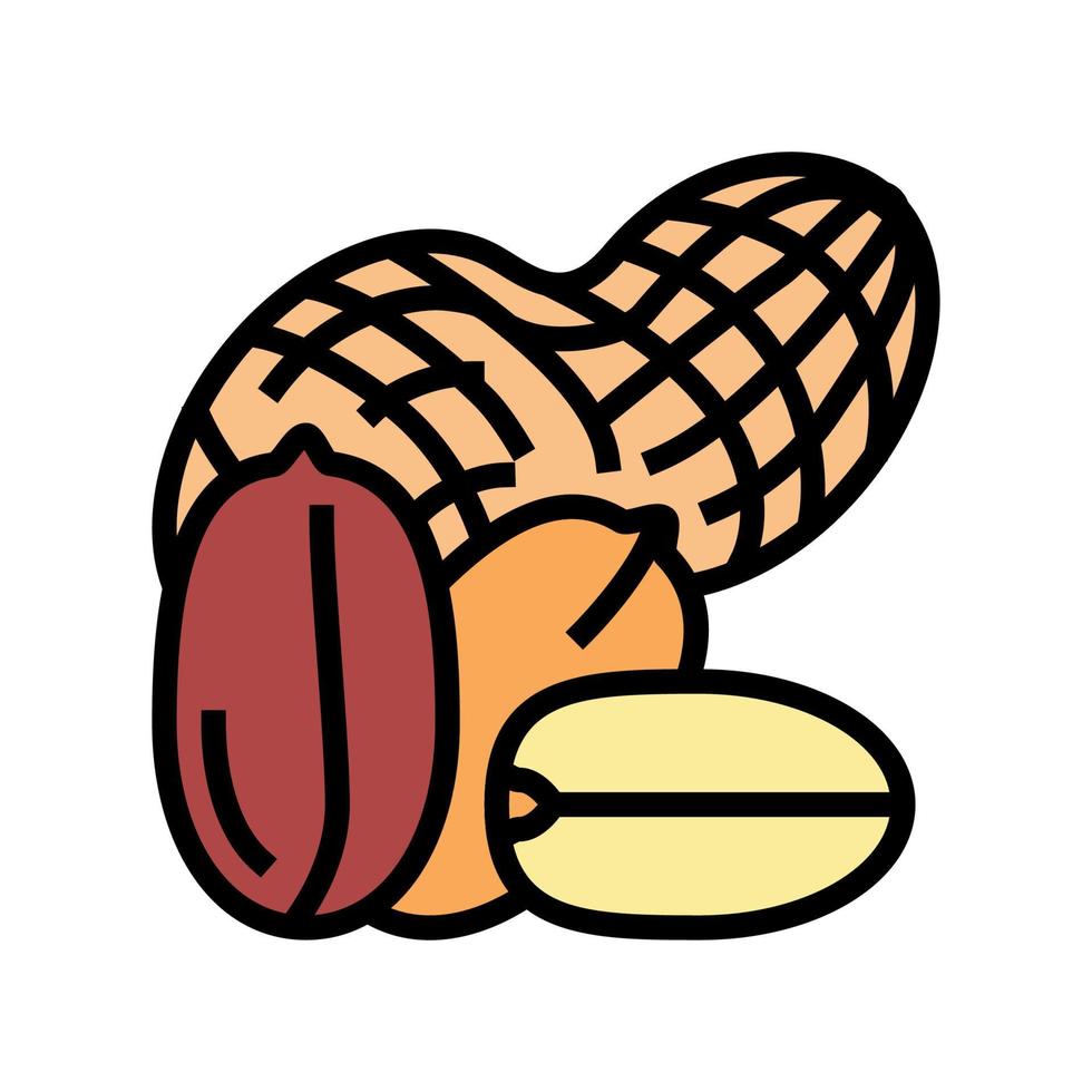 peanut nut color icon vector illustration